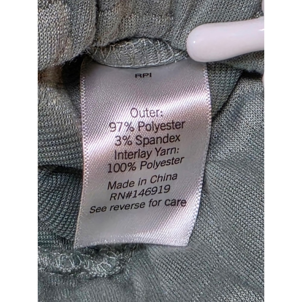 Nine West Sage Green Textured Quilted Pullover Hoodie Sweatshirt Womens Size M - Picture 7 of 10